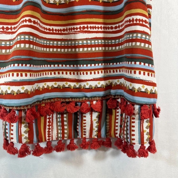 Anthropologie Sunday in Brooklyn Desert Striped Tassel Tank Evereve Rust Size XS - Picture 7 of 7